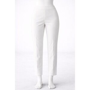 Isaac Mizrahi Live White Pull On Straight Leg Pants Plus Size 24W Stretch
